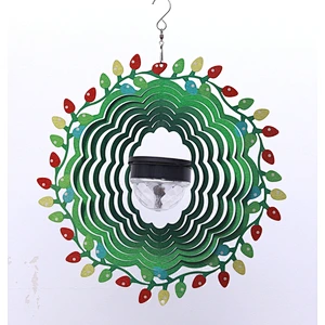 Full Of Vigour Green Wind Spinner With Solar Light