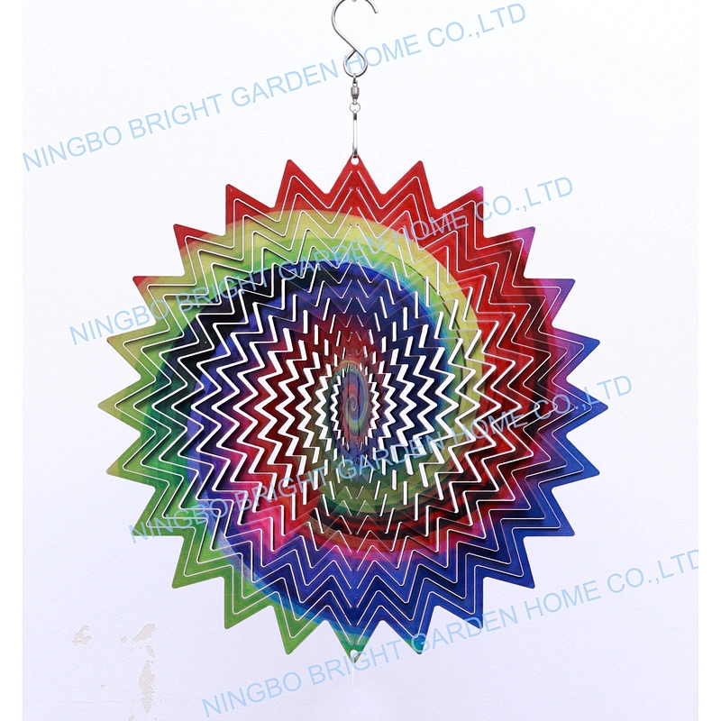 Amazon Hotsale Rainbow 3D Wind Spinner Stainless Steel For Garden Decoration