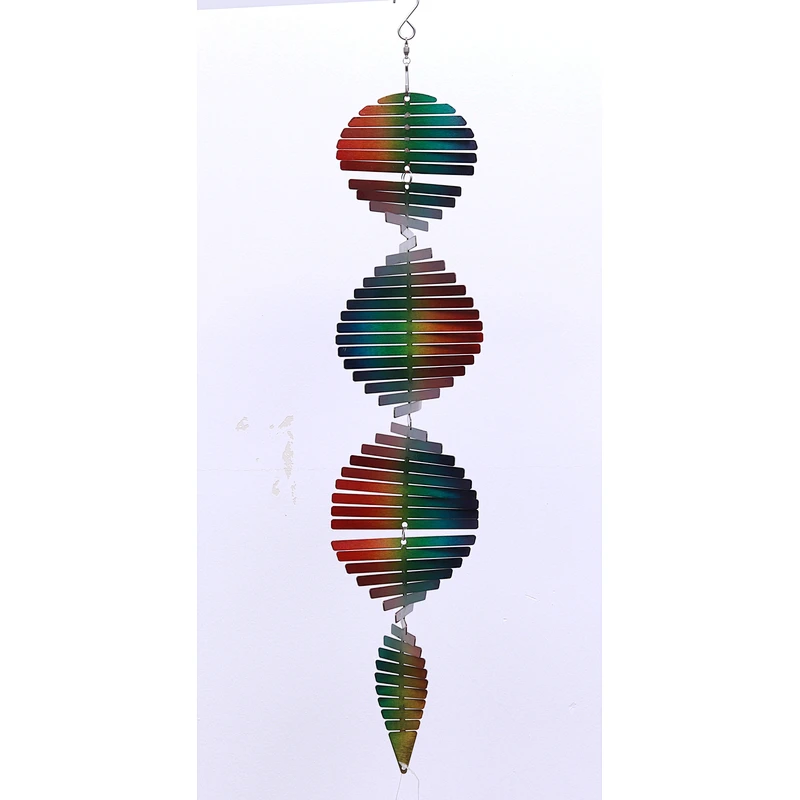 Amazon Hotsale Rainbow Stainless Steel Wind Spinner For Garden Decoration Christmas Gifts