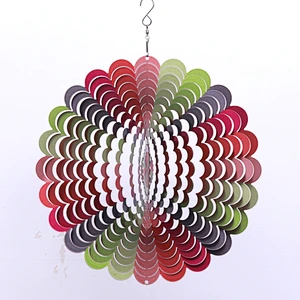 Amazon Hotsale12InchTimeline Stainless steel 3D Wind Spinner For Garden Decoration