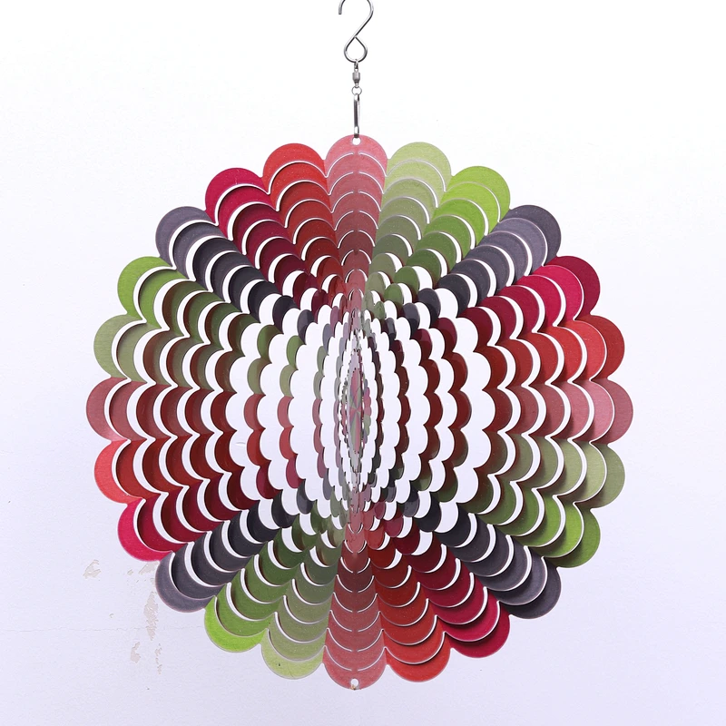 Amazon Hotsale12InchTimeline Stainless steel 3D Wind Spinner For Garden Decoration