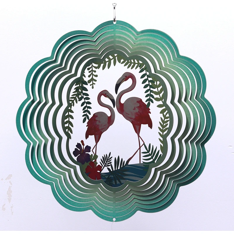 Flamingo Stainless Steel 3D Wind Spinner For Home Garden Decoration