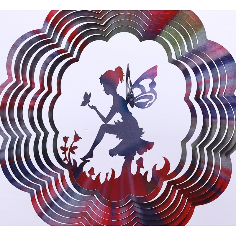 All Size Fairy Stainless Steel 3D Wind Spinner For Christmas Gifts