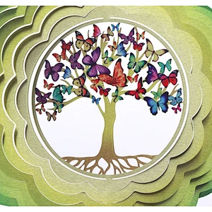 Gorgeous Tree Of Life Stainless Steel Wind Spinner For Garden Hanging Decoration