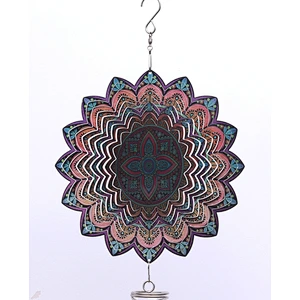 Gorgeous 3D Mandala Wind Spinner With Tail Spiral For Garden Decoration