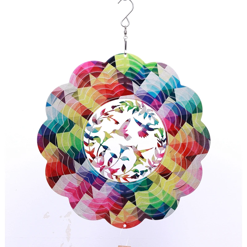 Hotsale Hummingbird Stainless Steel Wind Spinner For Garden Decoration Christmas Gifts