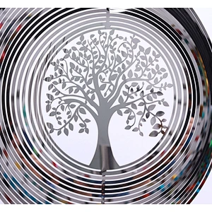Tree Of Life Stainless Steel 3D Wind Spinner With Mirror Surface