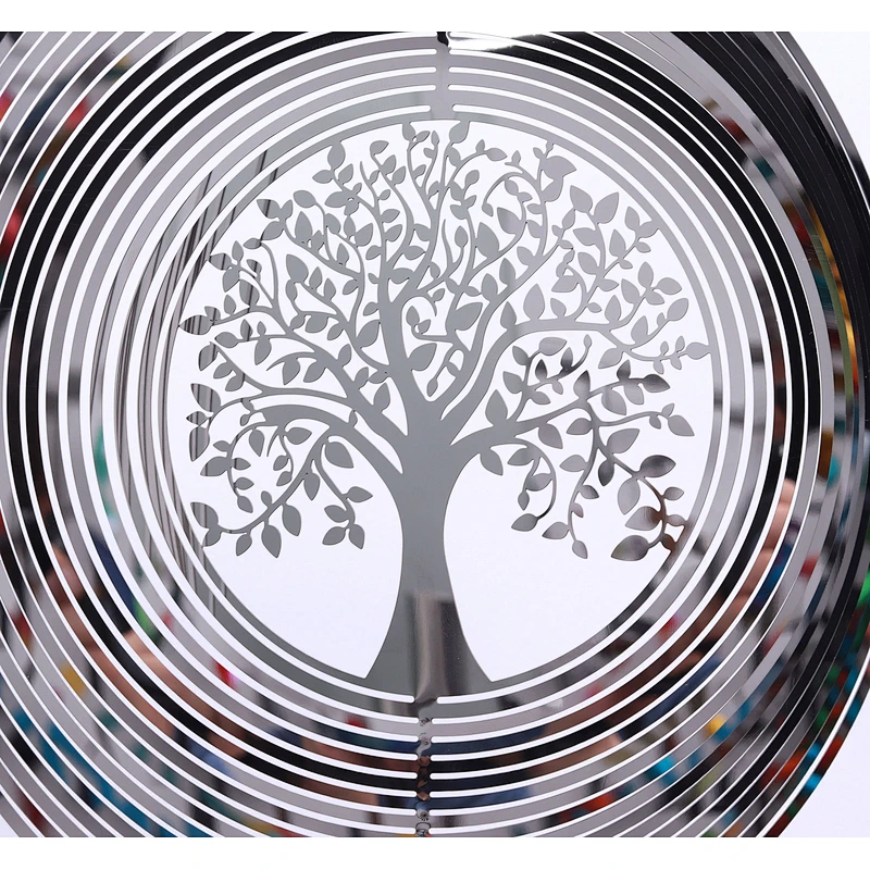 Tree Of Life Stainless Steel 3D Wind Spinner With Mirror Surface