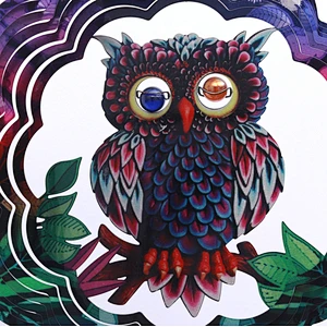 Popular Garden Decoration Stainless Steel Wind spinner Of Owl Shape