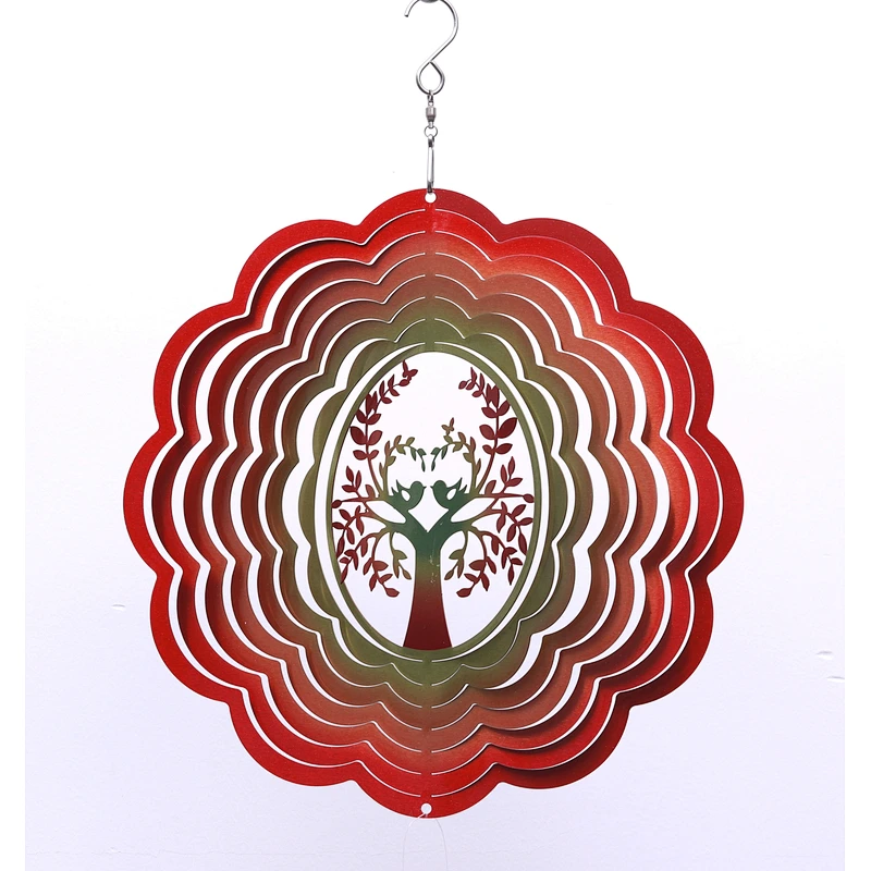 Stainless Steel Tree Of Life Wind Spinner For Garden Decoration