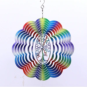 Amazon Hotsale Stainless Steel Tree Of Life Wind Spinner For Garden Decoration Christmas Gifts