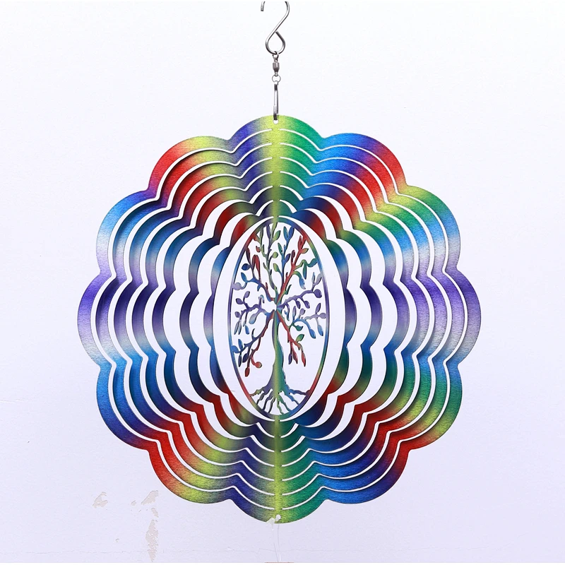 Amazon Hotsale Stainless Steel Tree Of Life Wind Spinner For Garden Decoration Christmas Gifts