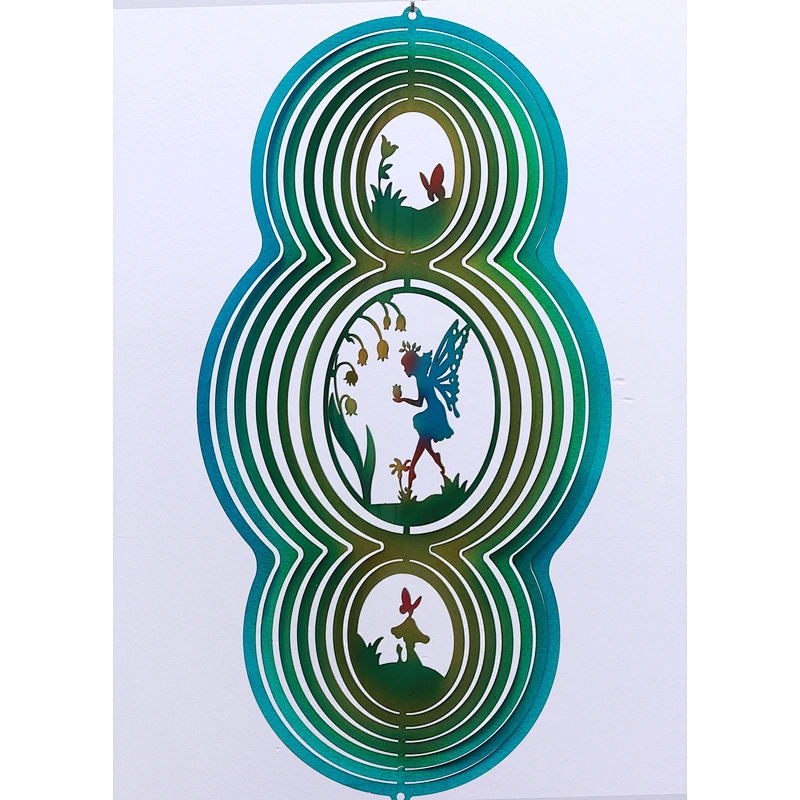 Stainless Steel Fairy Series Wind Spinner For Garden Decoration