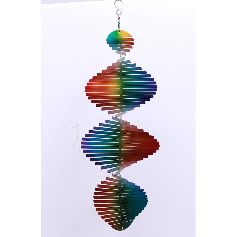 4Levels Rainbow Stainless Steel 3D Wind Spinner