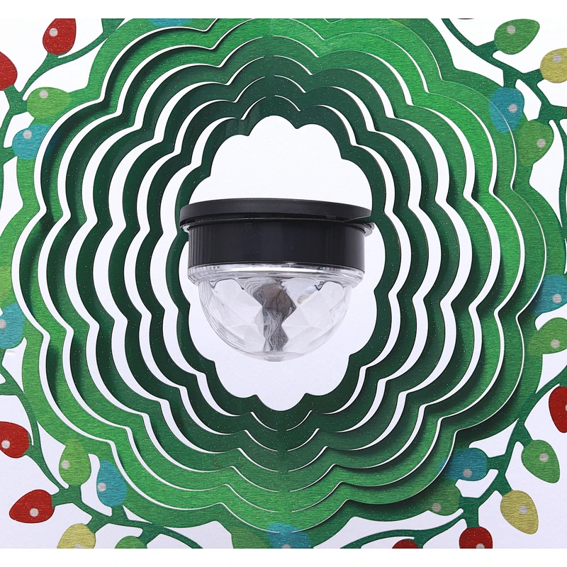 Full Of Vigour Green Wind Spinner With Solar Light