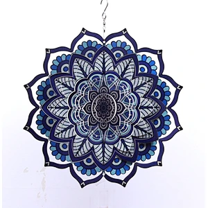 Amazon Hotsale Mandala Stainless Steel Wind Spinner For Garden Decoration