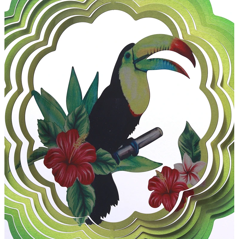 Stainless Steel Toucan Wind Spinner For Window Decoration