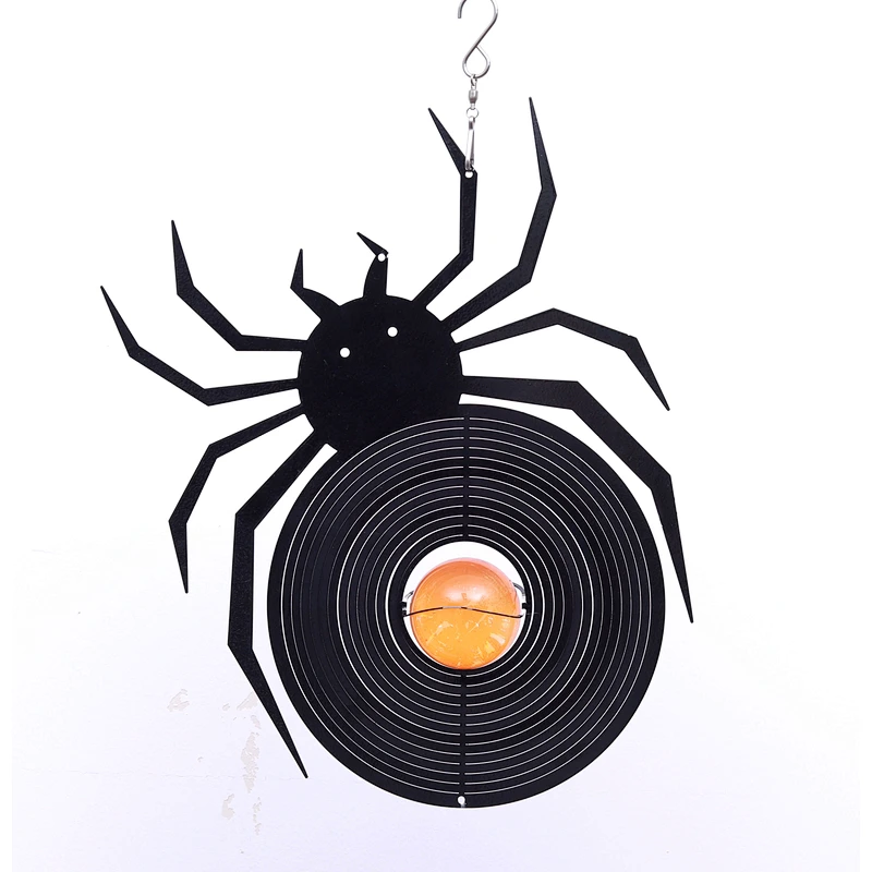 Spider Shape Stainless Steel 3D Wind Spinner With Sun Catcher