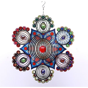 Flower Of Life Wind Spinner With Sun Catcher