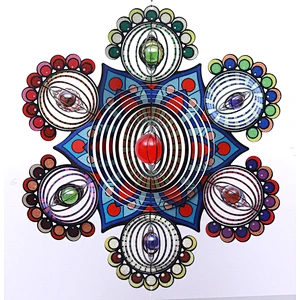Flower Of Life Wind Spinner With Sun Catcher