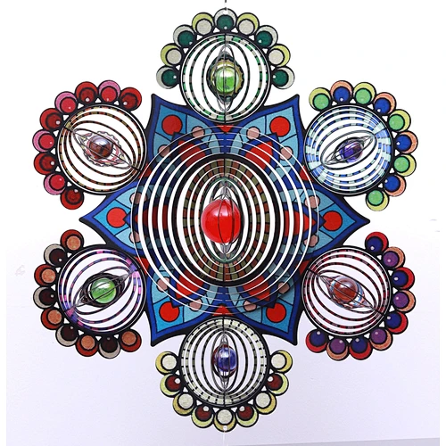 Flower Of Life Wind Spinner With Sun Catcher
