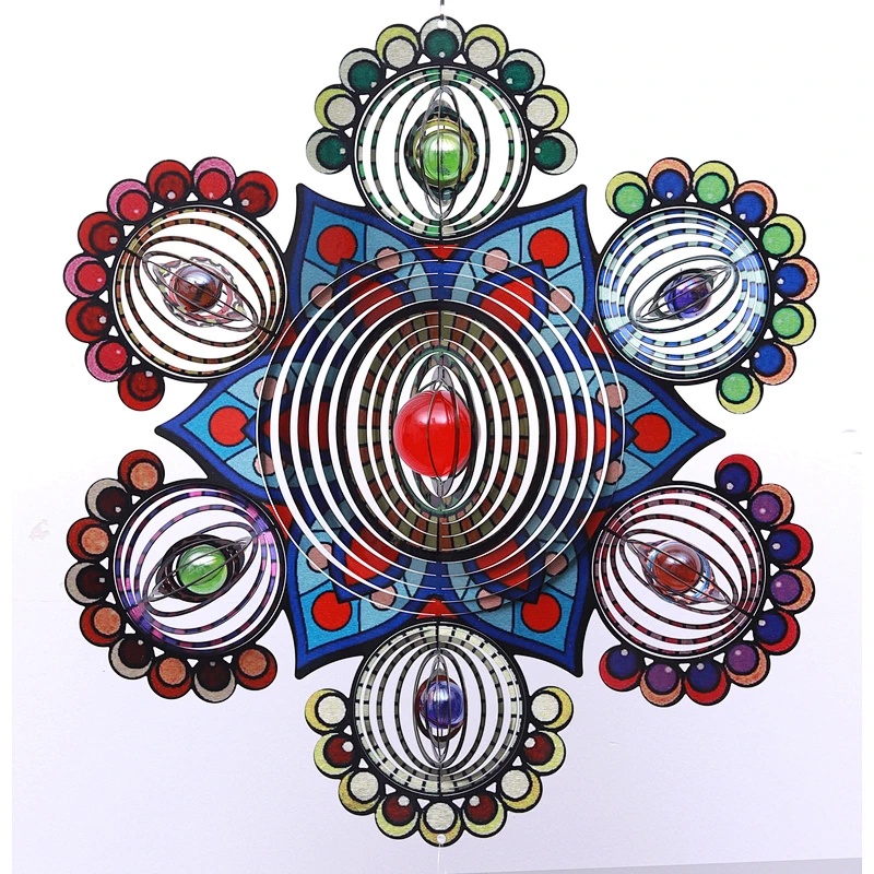 Flower Of Life Wind Spinner With Sun Catcher