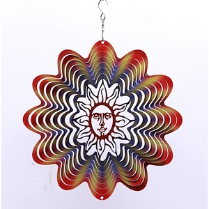 Sun Face Stainless Steel 3D Wind Spinner