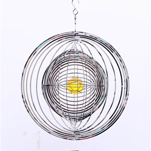Mirror Surface Stainless Steel 3D Wind Spinner With Sun Catcher