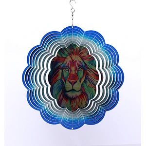 Stainless Steel Metal Lion Wind Spinner For Garden Decoration