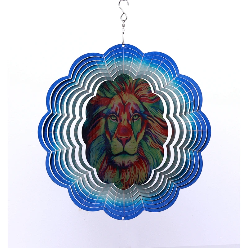 Stainless Steel Metal Lion Wind Spinner For Garden Decoration