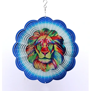 Stainless Steel Metal Lion Wind Spinner For Garden Decoration