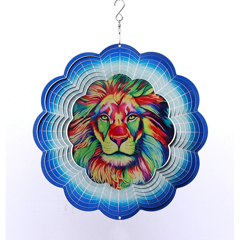 Stainless Steel Metal Lion Wind Spinner For Garden Decoration