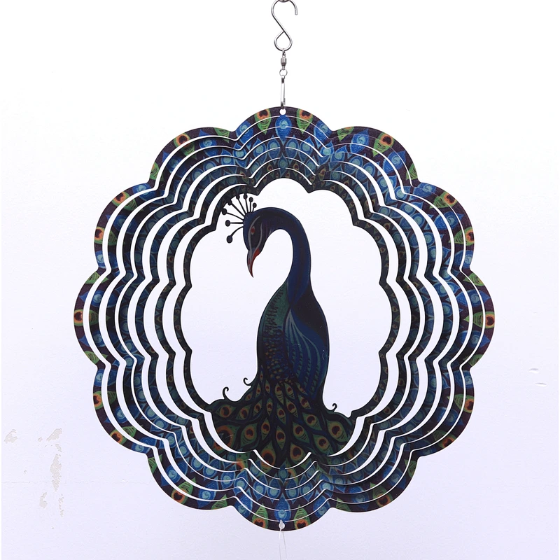 Peacock Stainless Steel Wind Spinner For Garden Decoration