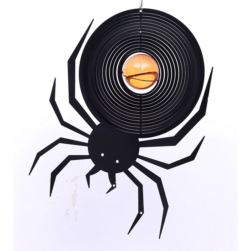 Spider Shape Stainless Steel 3D Wind Spinner With Sun Catcher