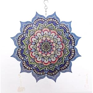 Amzon hotsale 12Inch Mandala Colorful Painting Stainless Steel 3D Wind Spinner