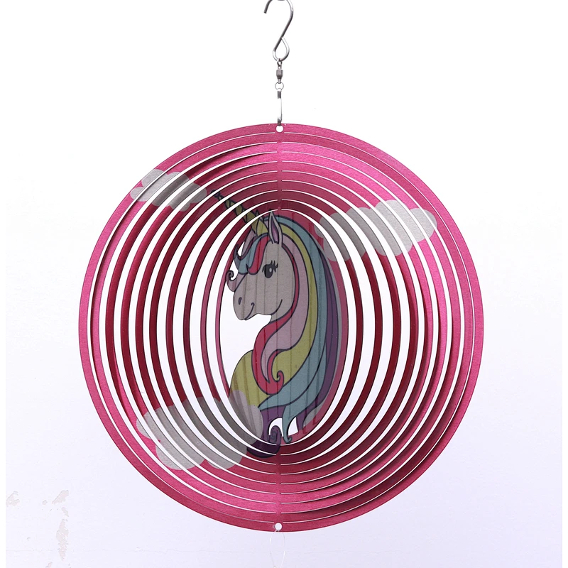 Stainless Steel Unicorn Wind Spinner For Window Hanging Decoration