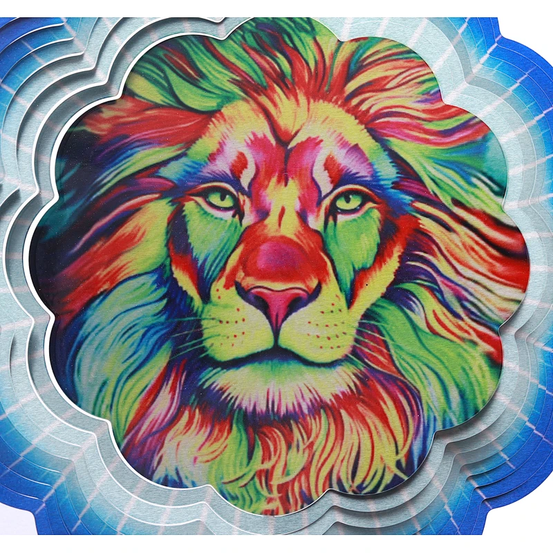 Stainless Steel Metal Lion Wind Spinner For Garden Decoration
