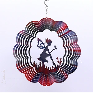 All Size Fairy Stainless Steel 3D Wind Spinner For Christmas Gifts