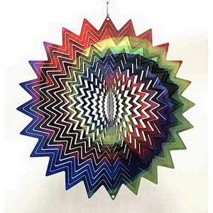 Amazon Hotsale Rainbow 3D Wind Spinner Stainless Steel For Garden Decoration