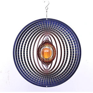 Laser-cut Stainless Steel Sun Wind Spinner For Garden Hanging Decoration