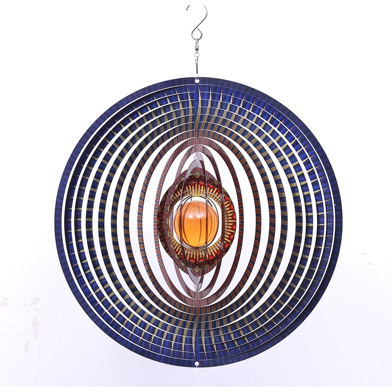 Laser-cut Stainless Steel Sun Wind Spinner For Garden Hanging Decoration