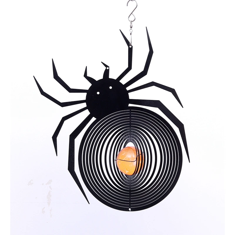 Spider Shape Stainless Steel 3D Wind Spinner With Sun Catcher