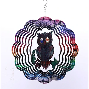 Popular Garden Decoration Stainless Steel Wind spinner Of Owl Shape