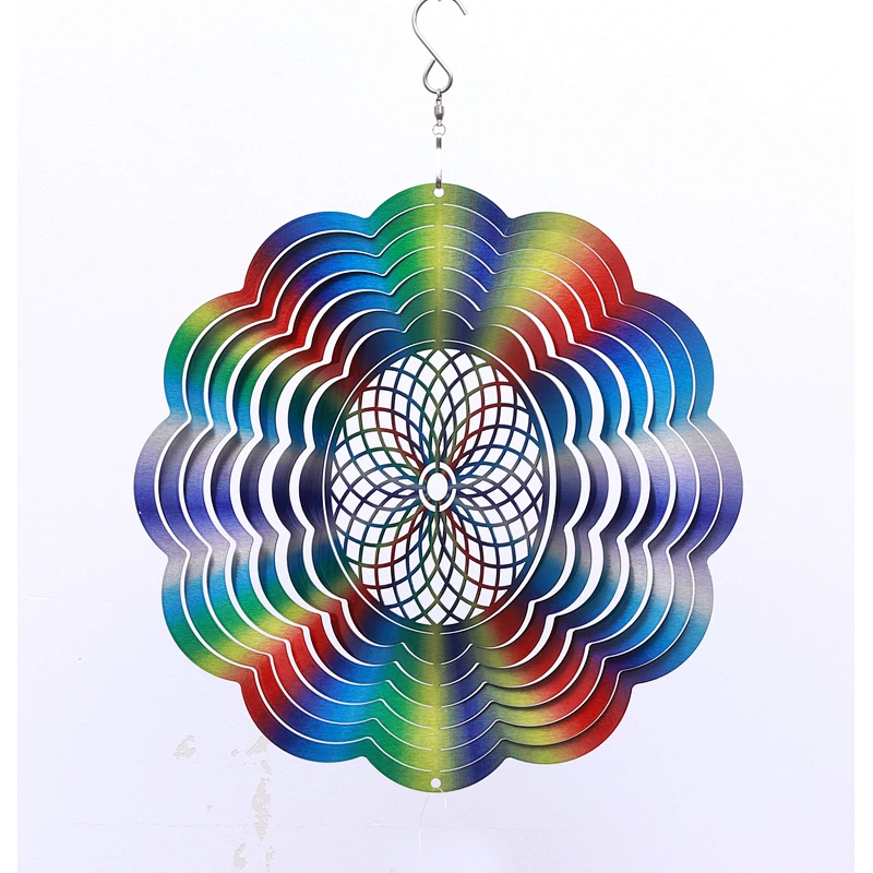 10 Inch Kaleidosocpe Stainless Steel Wind Spinner For Christmas Gifts