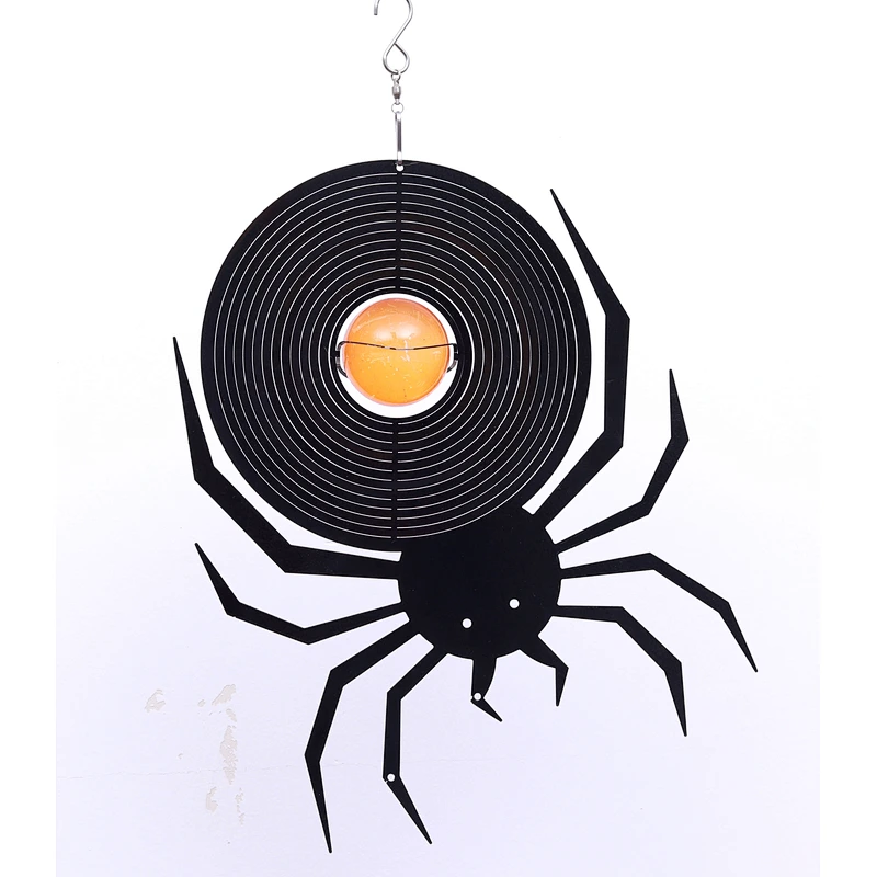 Spider Shape Stainless Steel 3D Wind Spinner With Sun Catcher