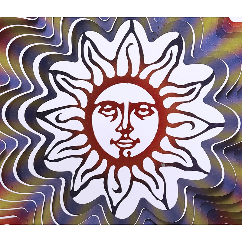 Sun Face Stainless Steel 3D Wind Spinner