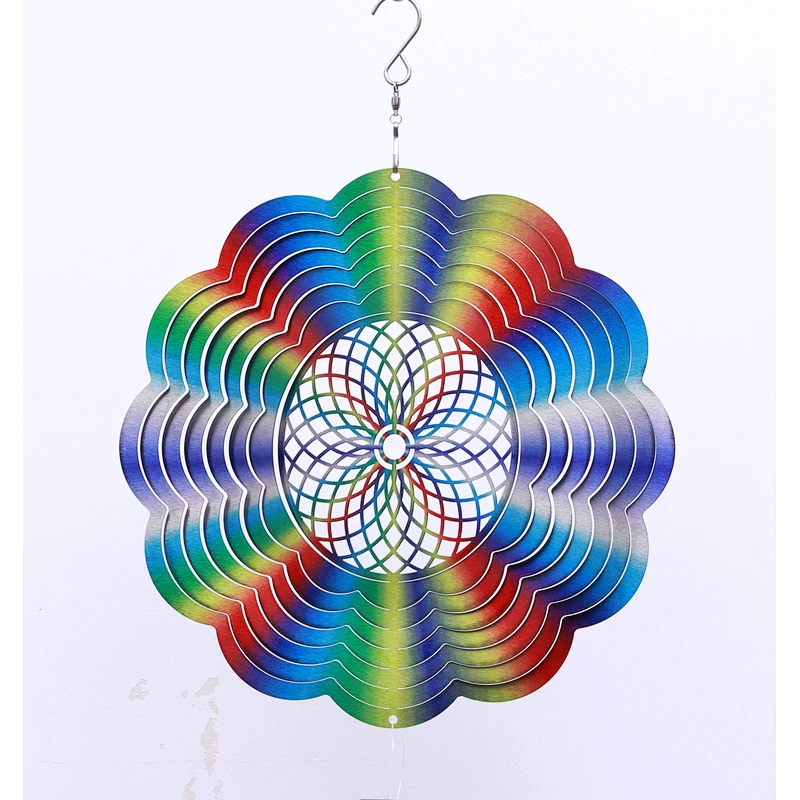 10 Inch Kaleidosocpe Stainless Steel Wind Spinner For Christmas Gifts