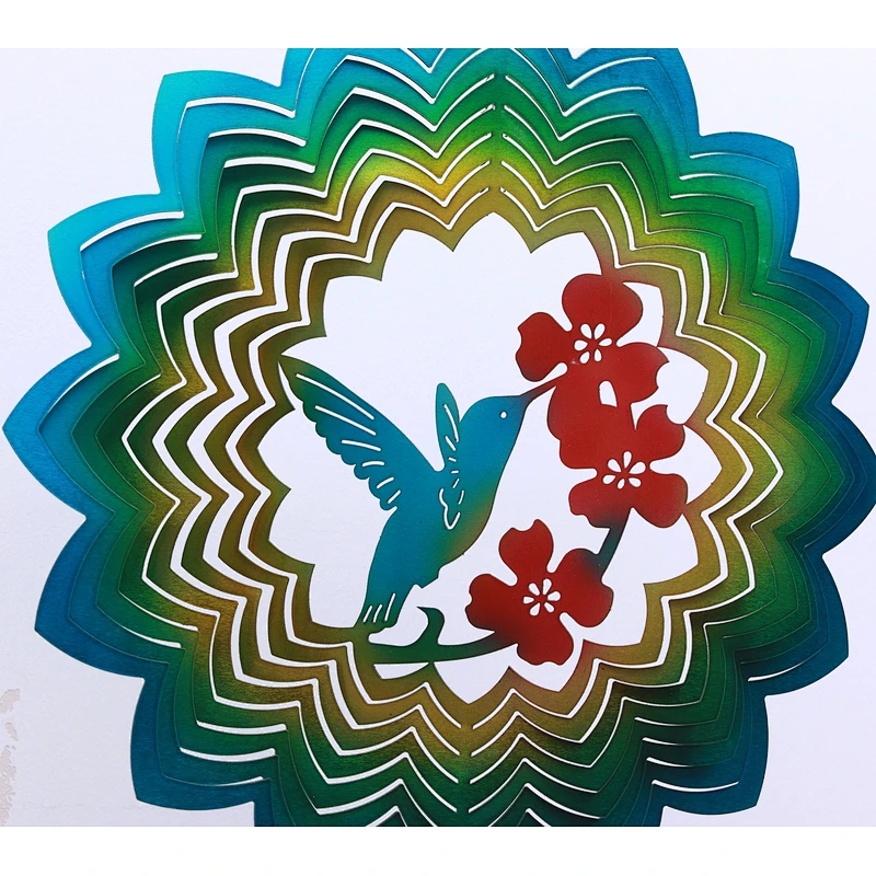 Hotsale Popular Fummingbird Stainless Steel Wind Spinner For Garden Decoration