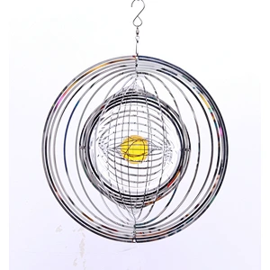 Mirror Surface Stainless Steel 3D Wind Spinner With Sun Catcher