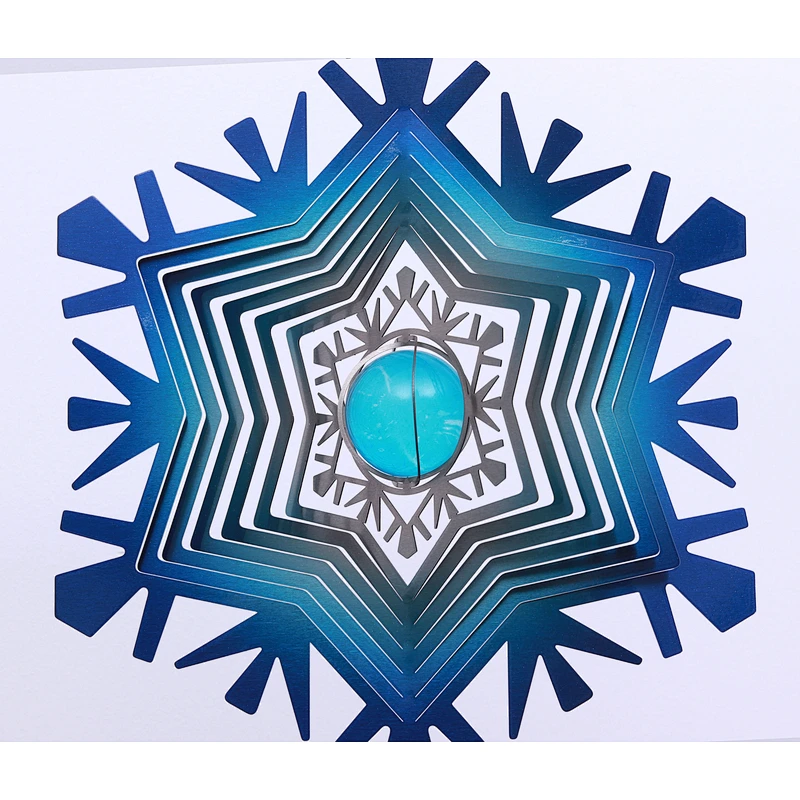 Snowflake Stainless Steel 3D Wind Spinner With Sun Catcher